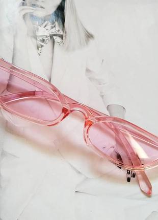 Стильные винтажные очки с острыми углами розовый1 фото