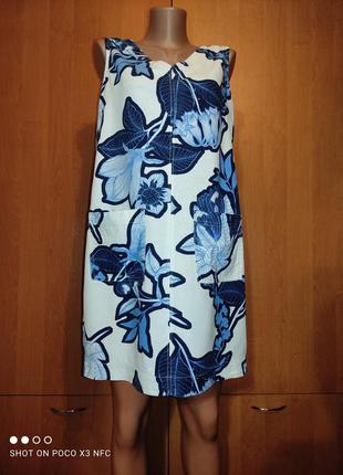 Лляне плаття сарафан льон, віскоза пог-50 см на пишні стегна