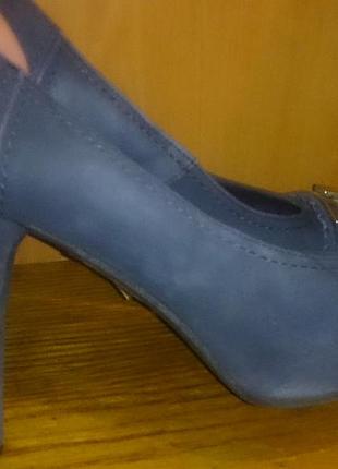 Стильні сині босоніжки замша р35 mistika