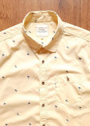 Теніска світло-жовтий пастельний easy (англія) m, s з дрібним принтом