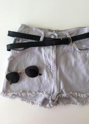 Джинсові бузково-лавандові шорти на дівчинку2 фото