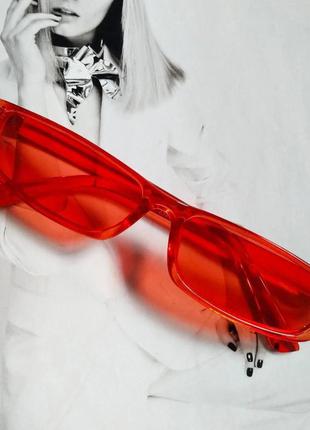 Вінтажні окуляри сонцезахисні котяче око червоний