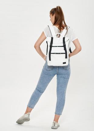 Брендовий жіночий білий шкільний рюкзак з відділенням для ноутбука4 фото