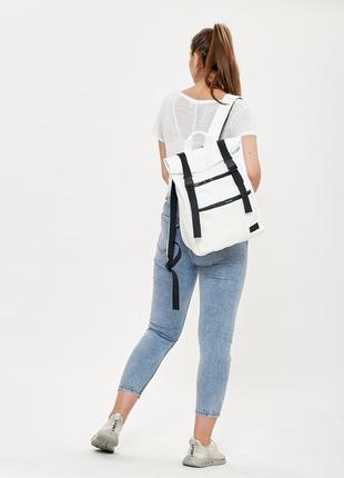 Брендовий жіночий білий шкільний рюкзак з відділенням для ноутбука6 фото
