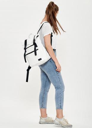 Брендовий жіночий білий шкільний рюкзак з відділенням для ноутбука3 фото