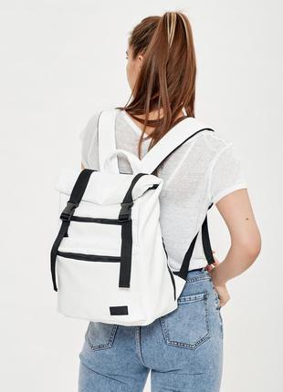 Брендовий жіночий білий шкільний рюкзак з відділенням для ноутбука5 фото