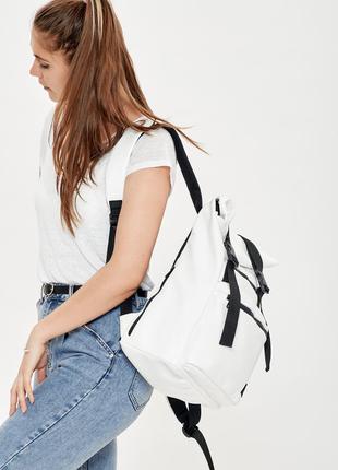 Брендовий жіночий білий шкільний рюкзак з відділенням для ноутбука8 фото