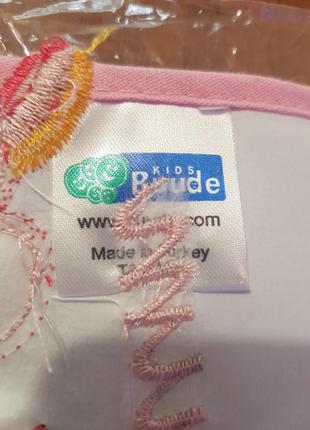 Слюнавчик нагрудник новый силиконовый махровый прорезиненный для девочки на липучке