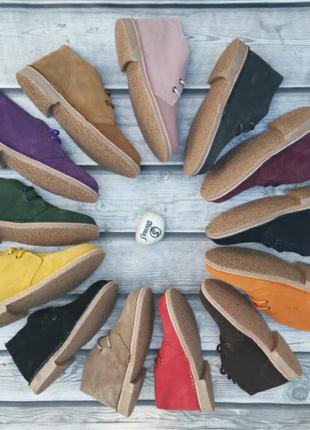 Демисезонные испансикие дезерты ботинки замшевые цвета хаки, р 35-415 фото