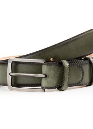 Ремінь з натуральної шкіри caro оливковий