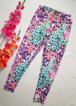 Суперовые спортивные лосины леггинсы в цветочный принт с абстракцией bodyzone by kappahl