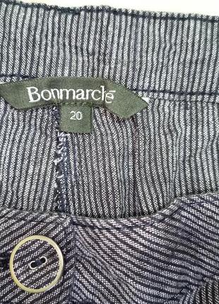 Легкі завужені лляні штани,штани в дрібну смужку,56-60разм.,bonmarche.5 фото