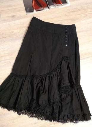 Чёрная стильная юбка1 фото