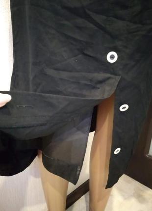 Чёрная легкая прямая юбка8 фото