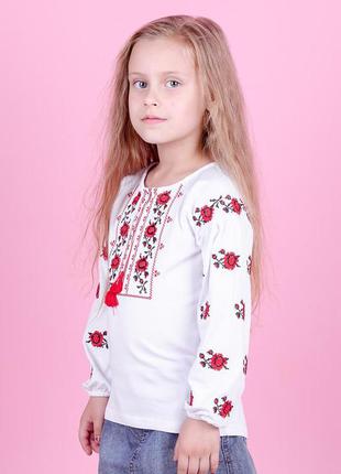 Блузка школьная длинный рукав вышиванка2 фото