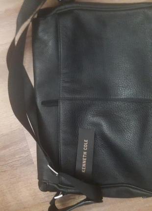 Мужская кажаная сумка портфель kenneth cole для документов ноутбука , размер 28х382 фото