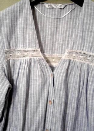 Блуза zara в смужку4 фото