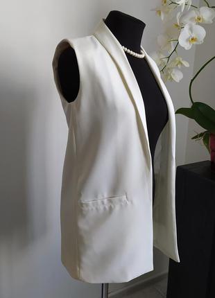 Удлиненная безрукавка жилет кардиган молочного цвета от missguided-s4 фото