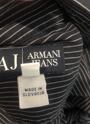 Мужская рубашка в полоску armani jeans- оригинал8 фото