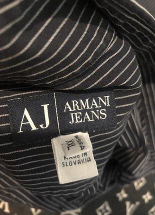 Мужская рубашка в полоску armani jeans- оригинал7 фото