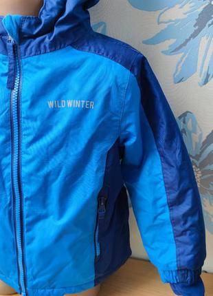 Термо куртка лыжная зимняя мембрана 3000мм lupilu германия 98/104 см синяя6 фото