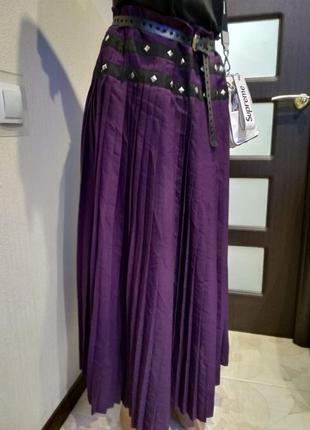 Шикарная фиолетовая юбка плиссеровка макси2 фото