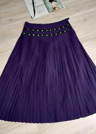 Шикарная фиолетовая юбка плиссеровка макси4 фото