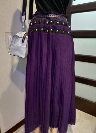 Шикарная фиолетовая юбка плиссеровка макси7 фото