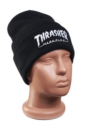Чорна шапка thrasher2 фото