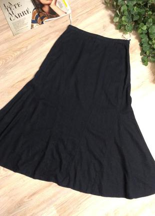 Натуральный лен стильная юбка макси1 фото