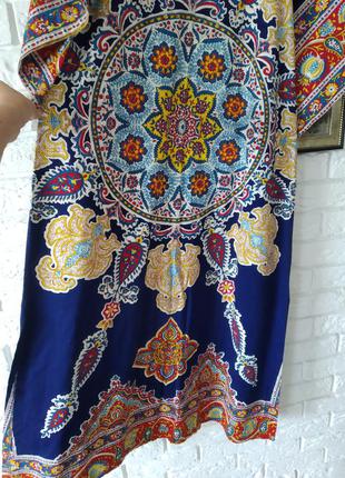 Шикарное длинное платье в стиле этно, бохо, мандала.10 фото
