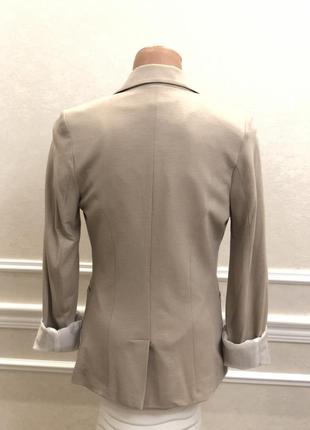 Нежный жакет, пиджак бежевый трикотажный, l,m6 фото