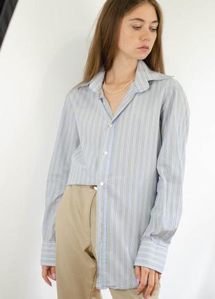 Dolce & gabbana оригинальная полосатая рубашка с длинным рукавом, свободная3 фото