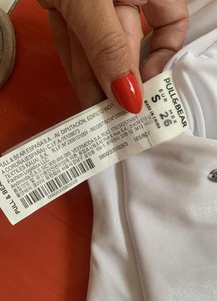 Шикарный белый сдельный купальник pull&bear/с шиммером