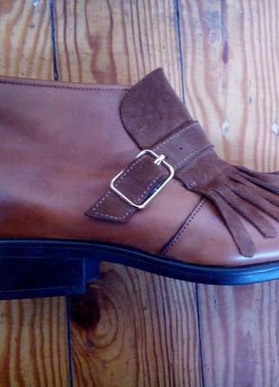 Натуральні шкіряні черевики, чоботи з пряжкою inuovo zara mango2 фото