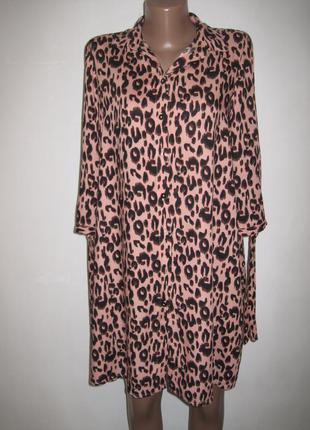 Свободное вискозное платье рубашка халат примарк р-р101 фото