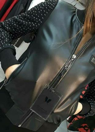 Стильна кожанка, бомбер,шкіряна куртка, люкс якість, zanardi.