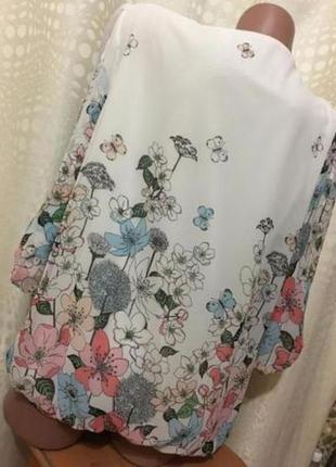 Шикарная блуза f&f в яркий цветочный принт, очень красивая!3 фото