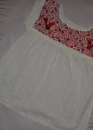 Льняная блуза ввшиванка 46-48 размер