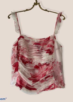 100% шовк. літня маєчка на m-l романтична з квітами