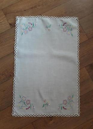 Серветка бавовна мереживо, вишивка ручна робота