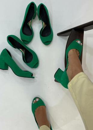 Туфлі травичка замш натуральний люкс дизайнерські