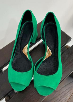 Туфлі травичка замш натуральний люкс дизайнерські