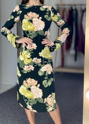 Платье миди в цветочный принт h&m1 фото
