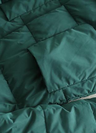Шикарне ексклюзивне пухове пальто, зелене.6 фото