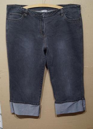 Плотные джинсовые бриджи р 56-58 .1 фото
