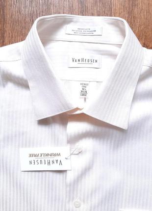 Сорочка van heusen біла світло-бежева xl, бавовна 16,5"3 фото