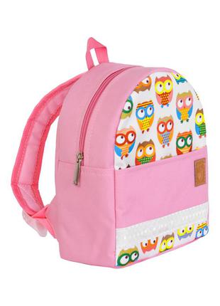 Детский рюкзак непромокаемый совы розовый7 фото