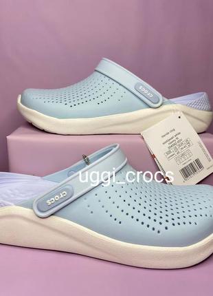 Шлепки сабо крокс лайтрайдcrocs literide mineral blue/white