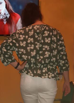 Квітчаста кофта від george / блуза в квітковий принт3 фото